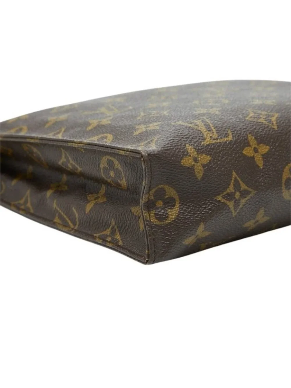 Louis Vuitton Monogram Poche Toilette 26 Clutch Pouch Brown Leather